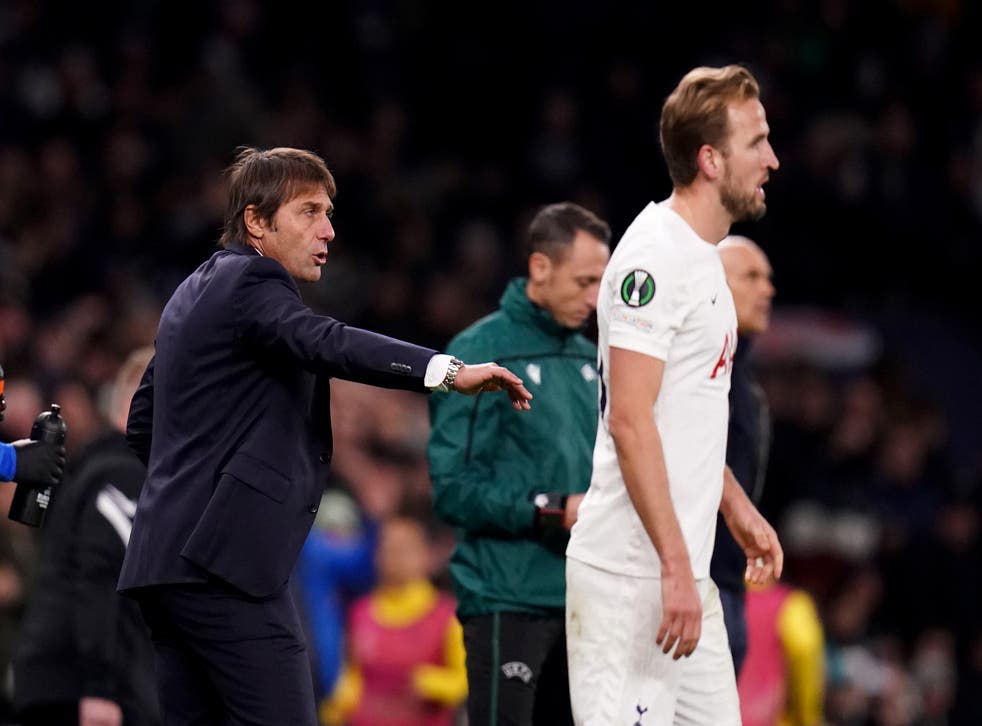 Antonio Conte is pleased he is finally able to work with Tottenham forward Harry Kane (John Walton/PA)