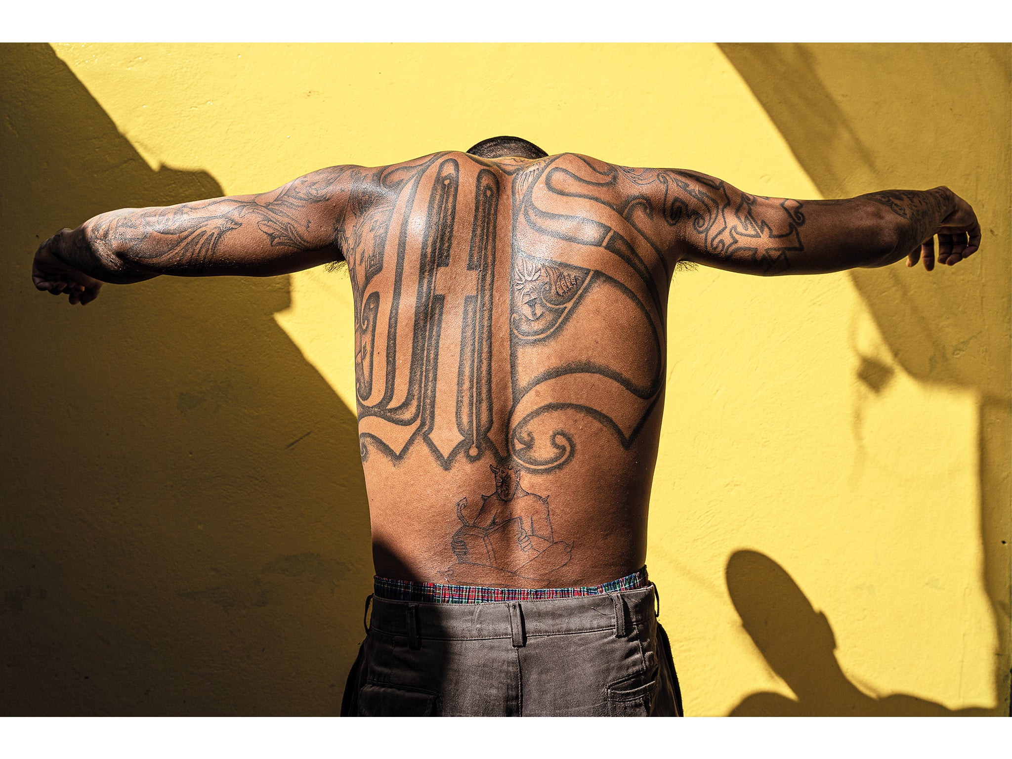A member of MS-13, aged 27, at the Chalatenango Penal Centre