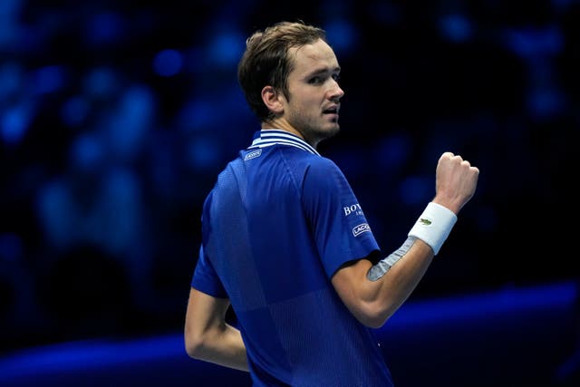Daniil Medvedev clenches his fist during his victory over Casper Ruud (Luca Bruno/AP)