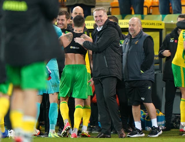 Dean Smith wants Norwich to turn Carrow Road into a fortress (Joe Giddens/PA)