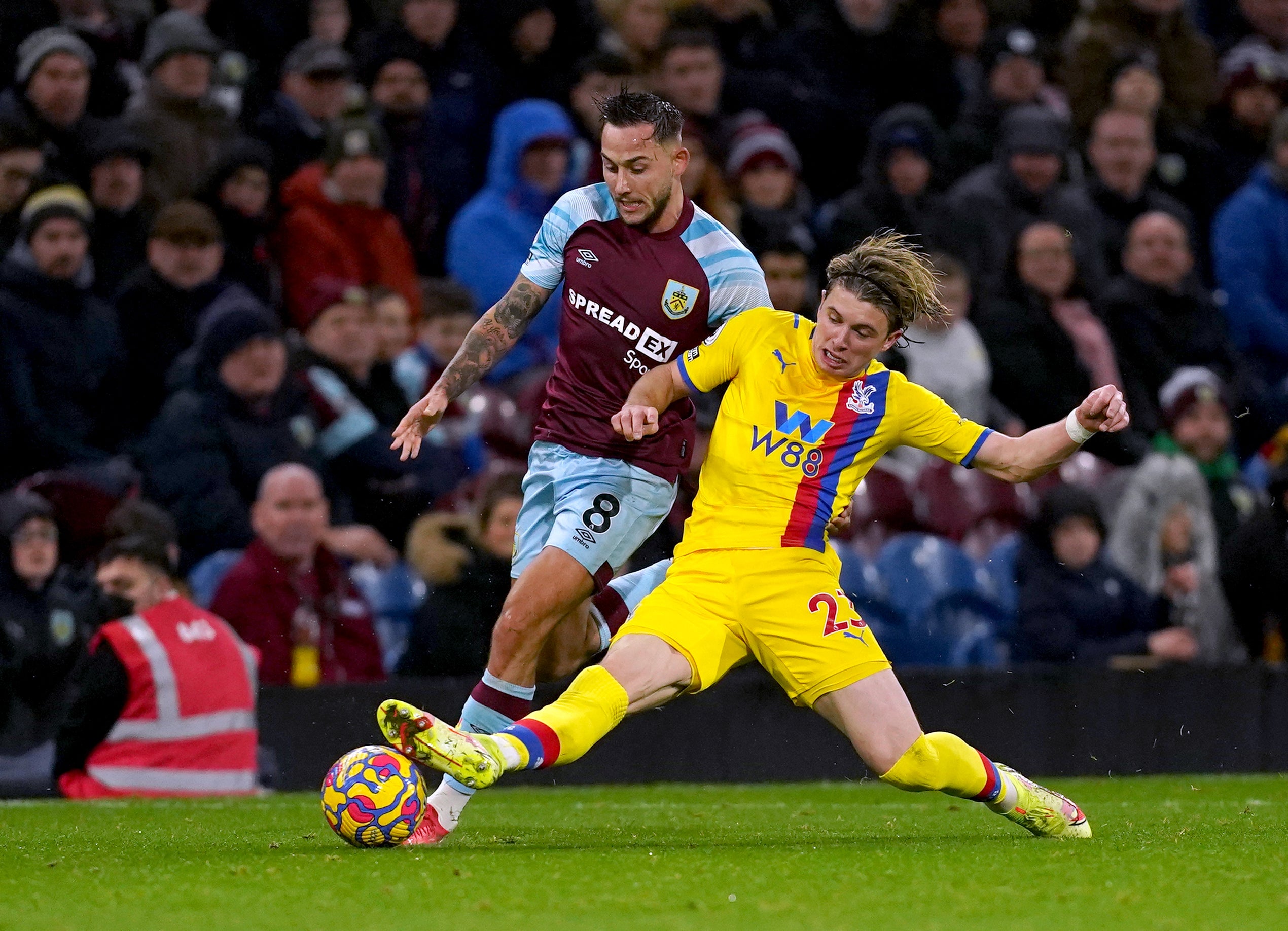 Burnley and Crystal Palace shared the points from a thrilling 3-3 draw at Turf Moor (Martin Rickett/PA)
