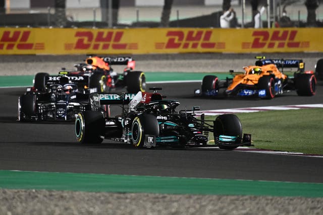 <p>Lewis Hamilton led from start to finish in Qatar</p>