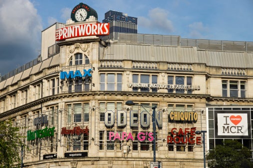 The Printworks in Manchester City Centre near where a 60-year-old died on Saturday night.