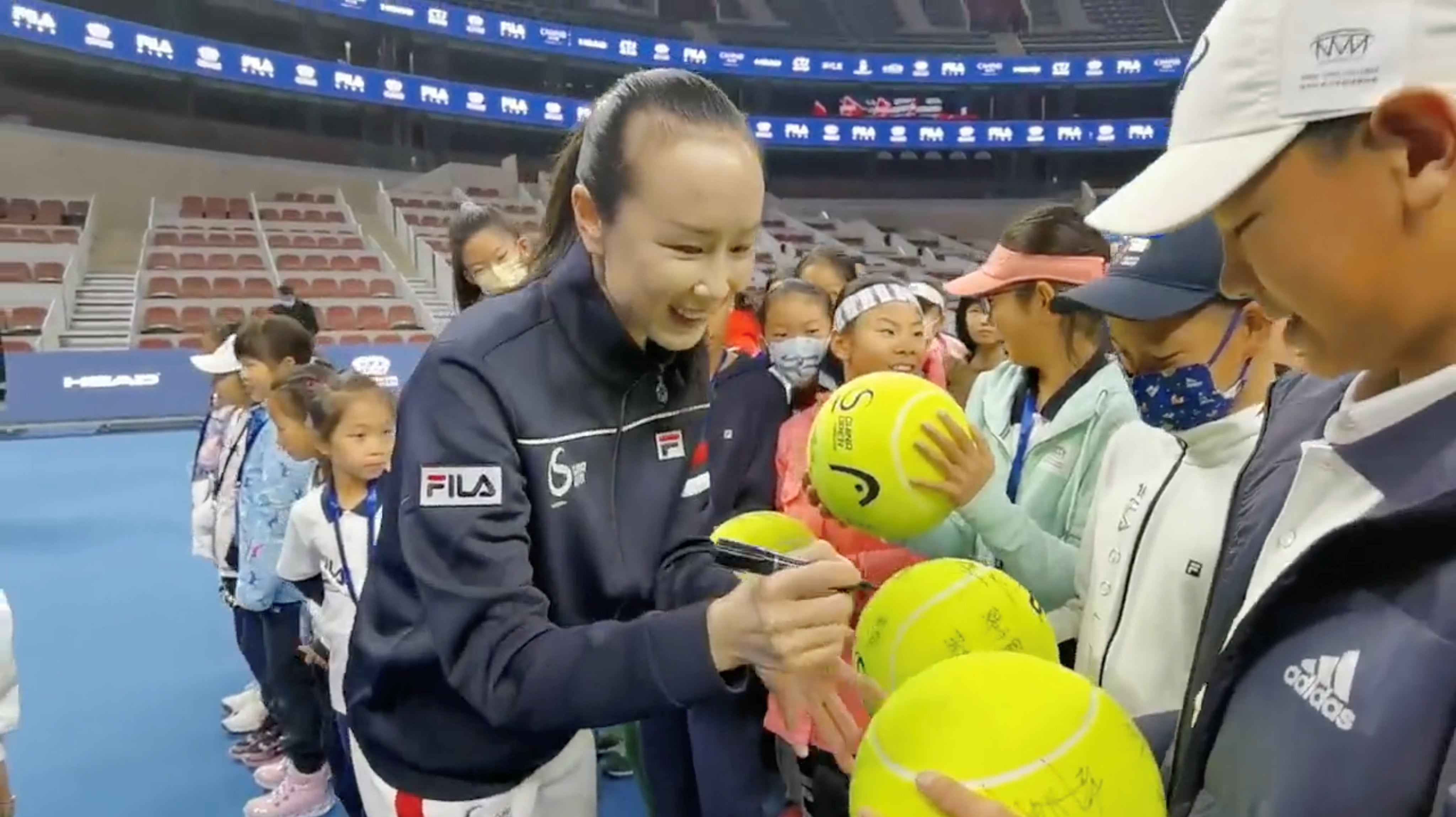 Peng Shuai at a junior tournament in Beijing on Sunday