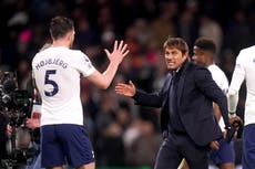 Tottenham boss Antonio Conte ‘not scared’ of fighting for top-four spot