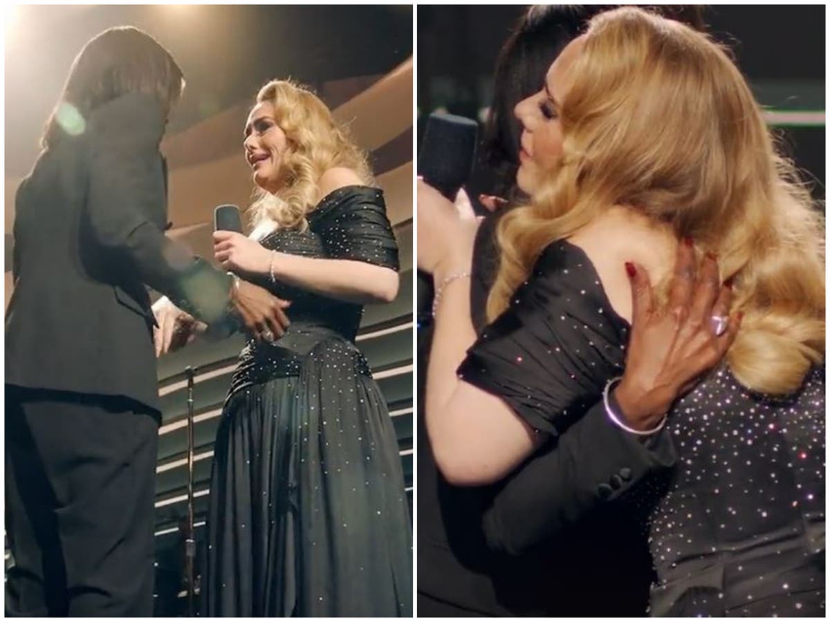 Adele breaks down in tears during surprise reunion with old teacher during  ITV concert special | The Independent