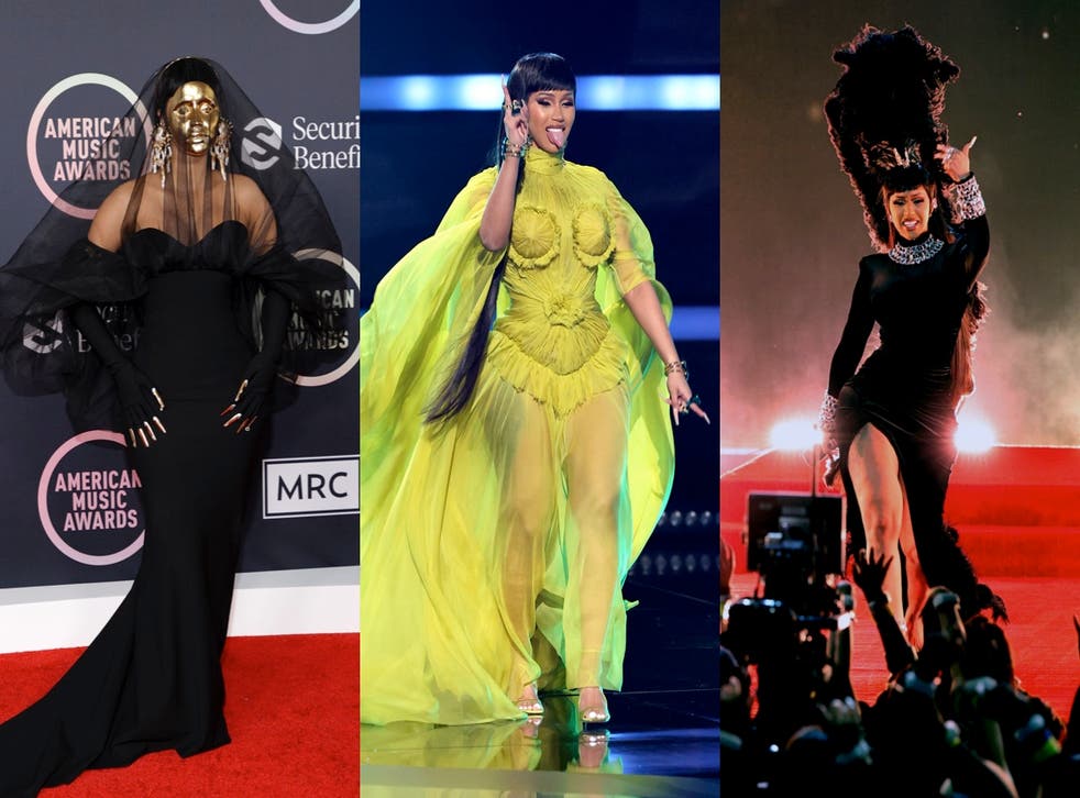<p>Cardi B hosts the AMAs with numerous outfit changes</p>