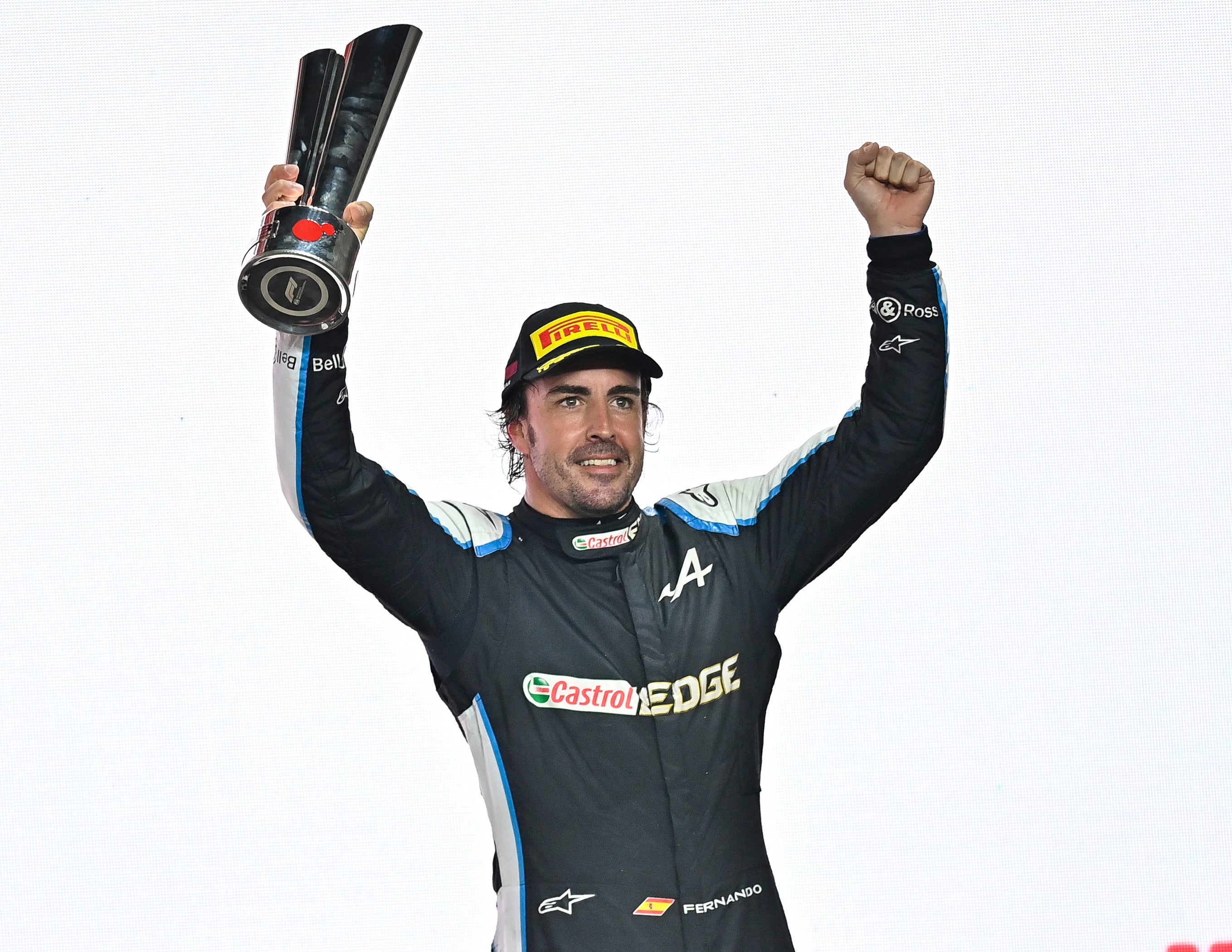 Alonso was delighted after holding off a challenge from Sergio Perez to take third