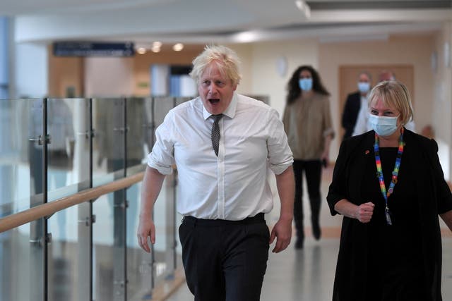 <p>Prime minister Boris Johnson visiting Hexham General Hospital in Northumberland </p>