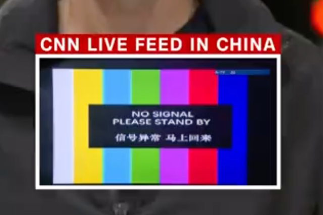 <p>CNN’s live feed in China goes off air whenever controversial topics are mentioned</p>