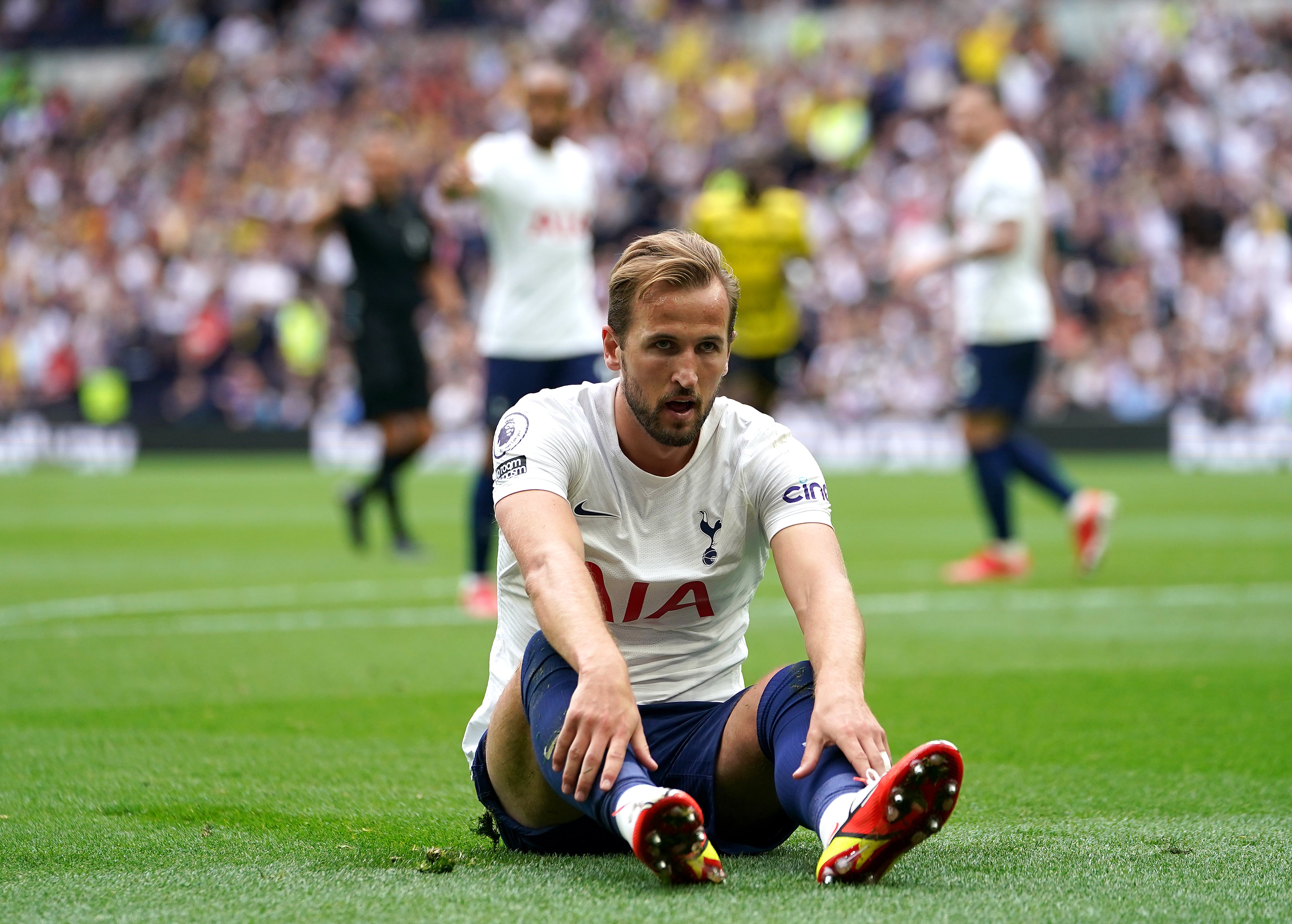 Harry Kane rues a missed opportunity during the Premier League match against Watford (Mike Egerton/PA)