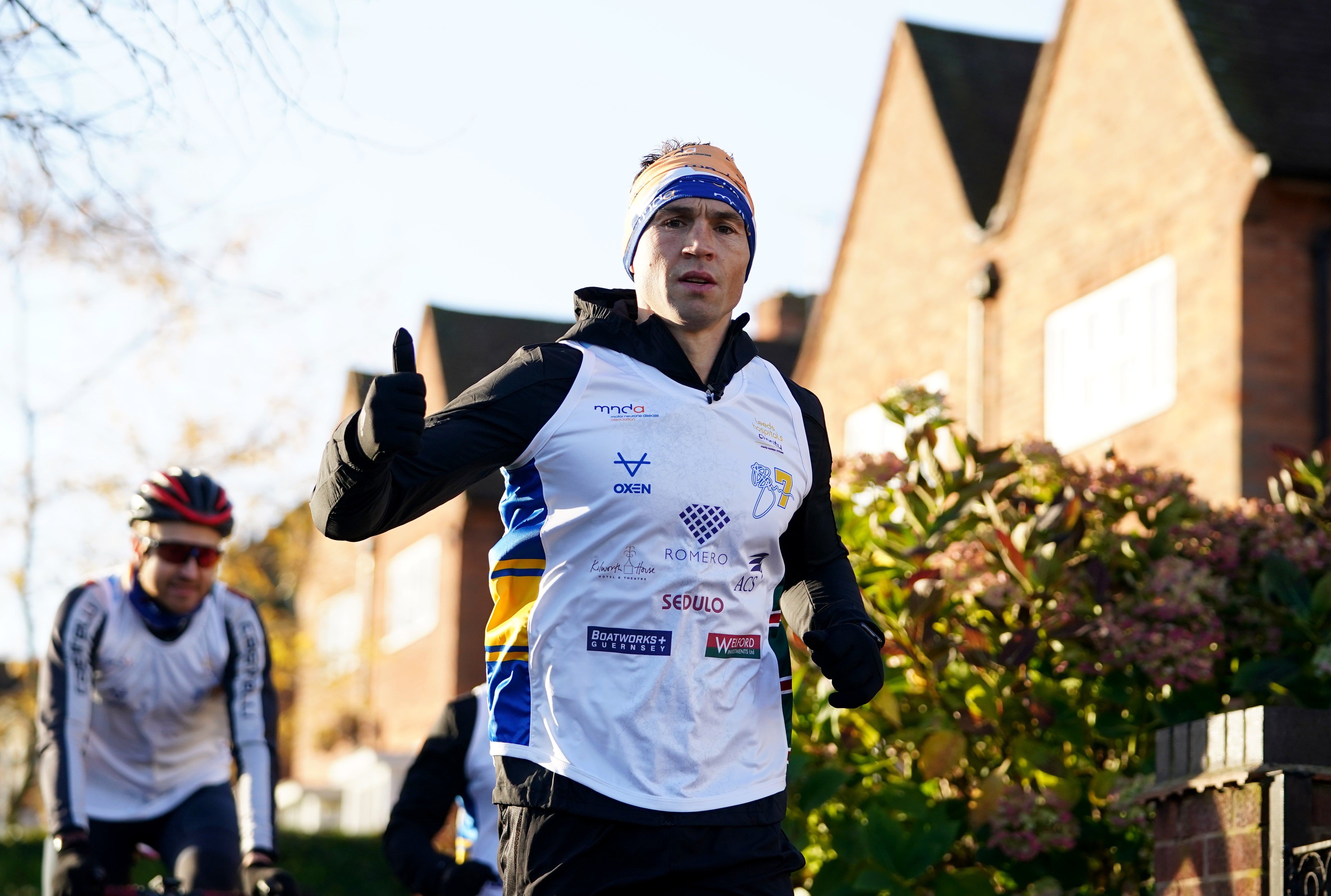 Kevin Sinfield set off on his latest remarkable fundraising challenge (Zac Goodwin/PA)