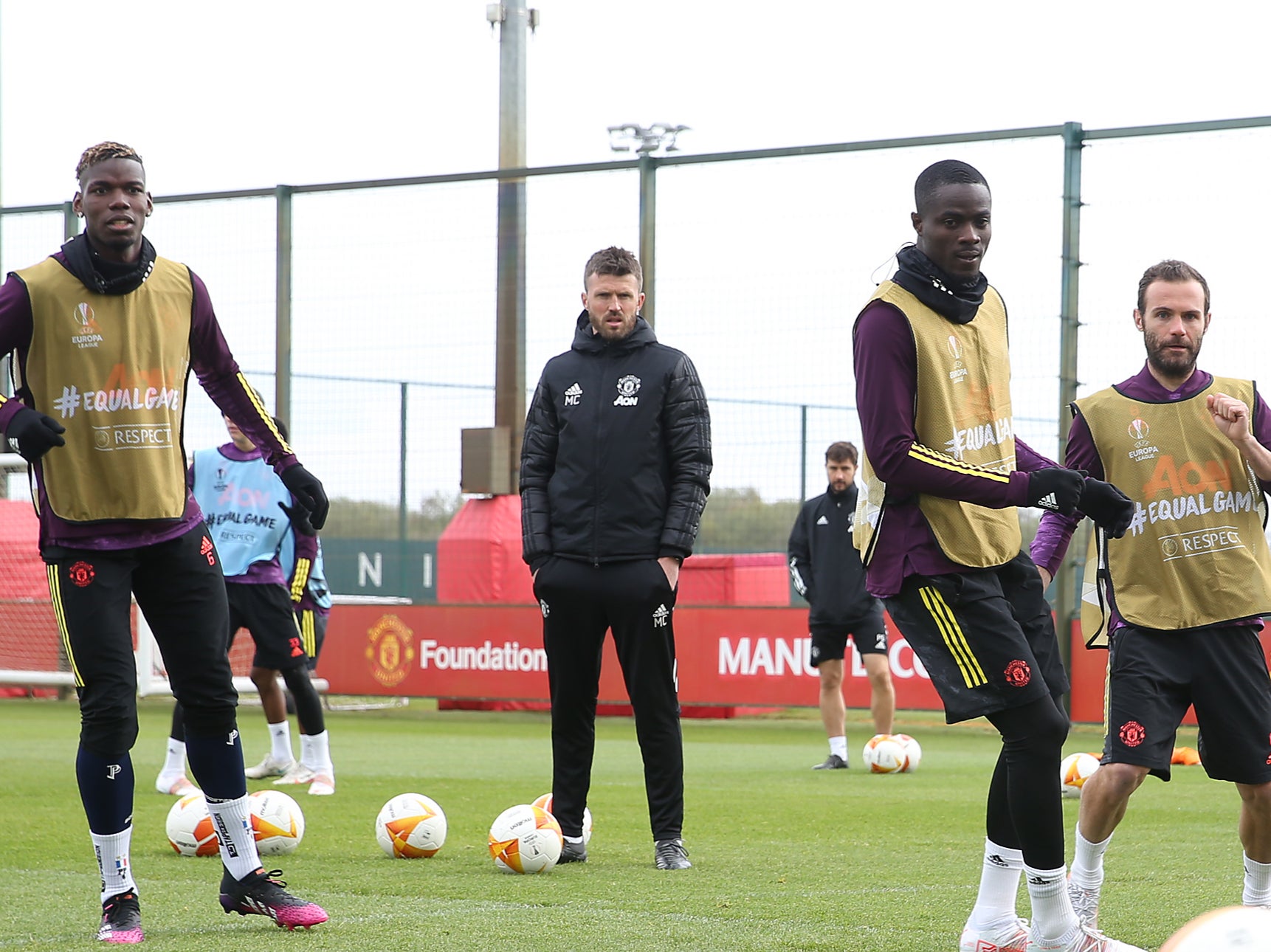 Carrick during a Man United training session