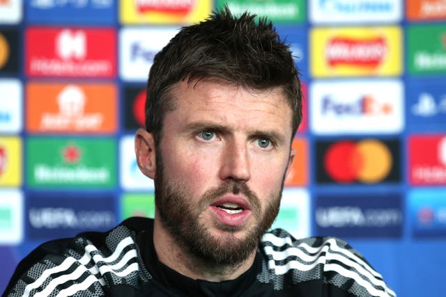 <p>Michael Carrick ahead of Manchester United’s Champions League clash with Villarreal</p>