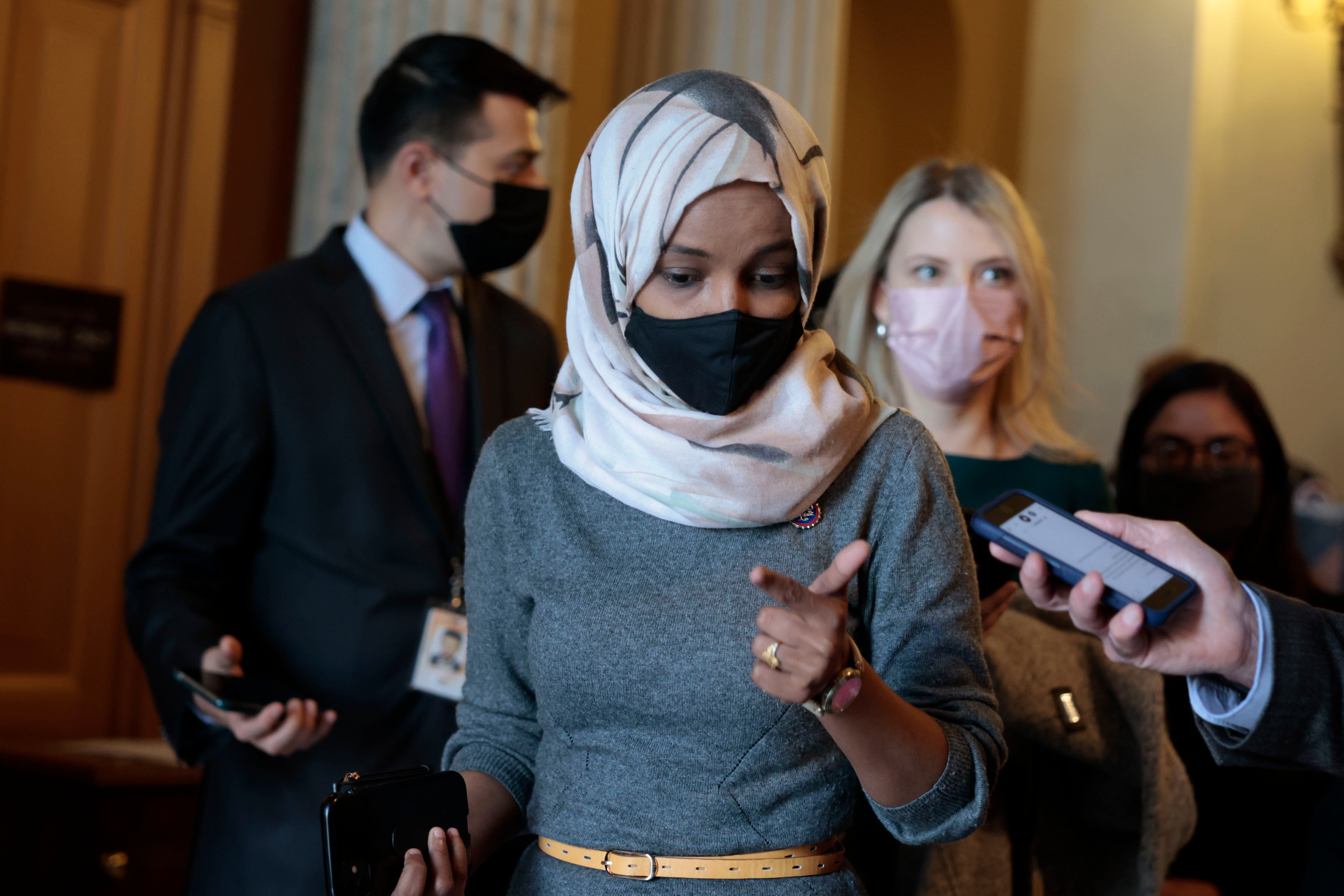 <p>File: Representative Ilhan Omar hit out Republican Representative Lauren Boebert over ‘anti-muslim’ video </p>