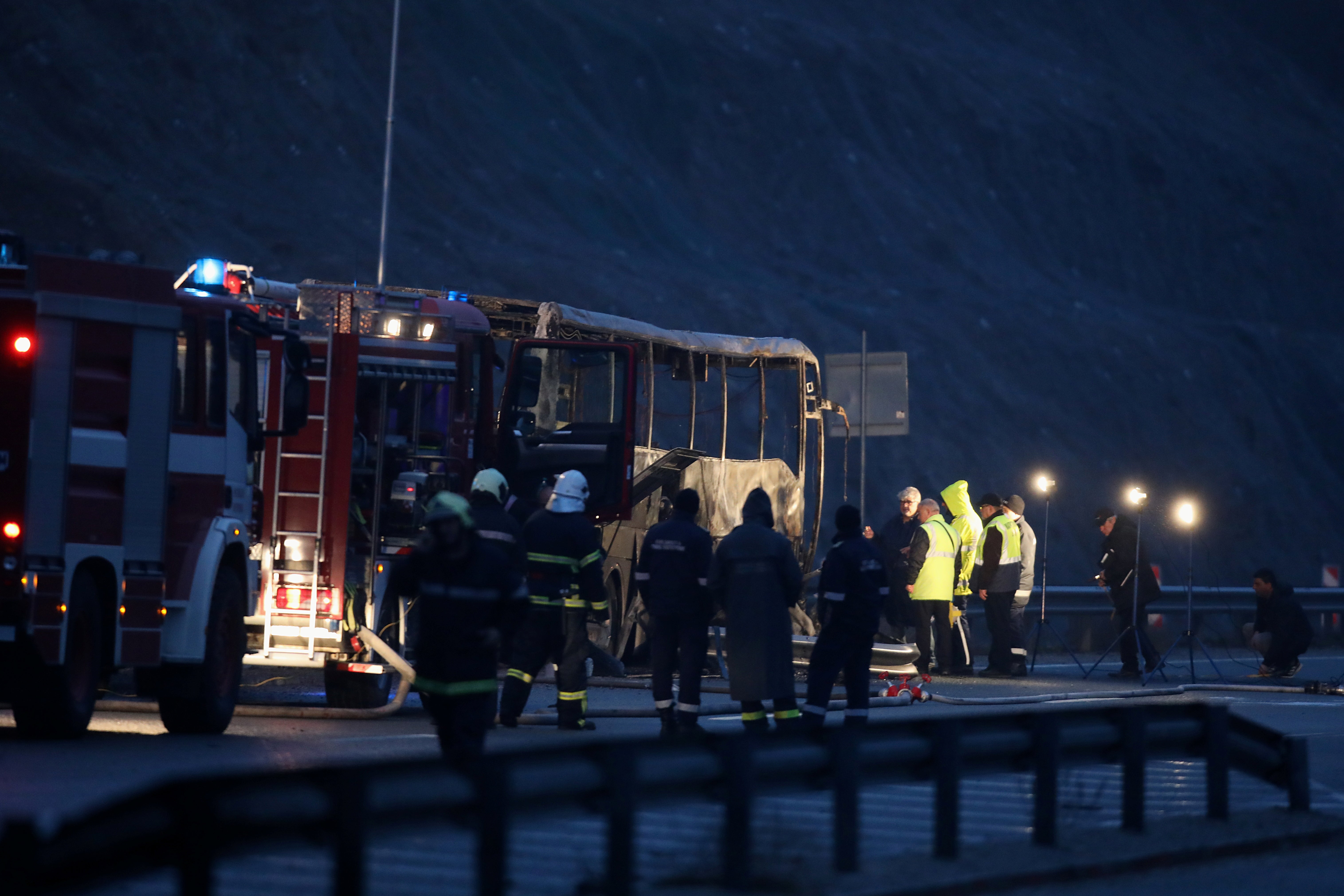 The site of the bus crash, near the village of Bosnek, in Bulgaria