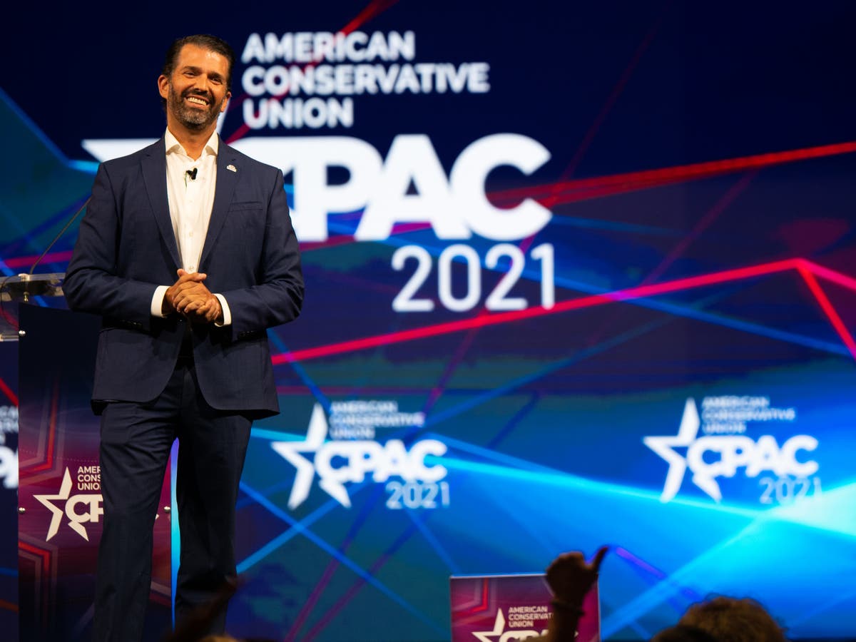 Donald Trump Jr posts mocked-up image of his father putting medal round Kyle Rittenhouse&rsquo;s neck