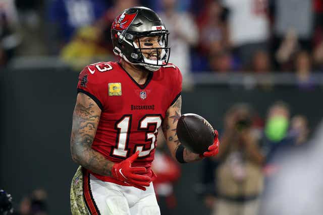 Tampa Bay Buccaneers wide receiver Mike Evans made franchise history on Monday night (Mark LoMoglio/AP)