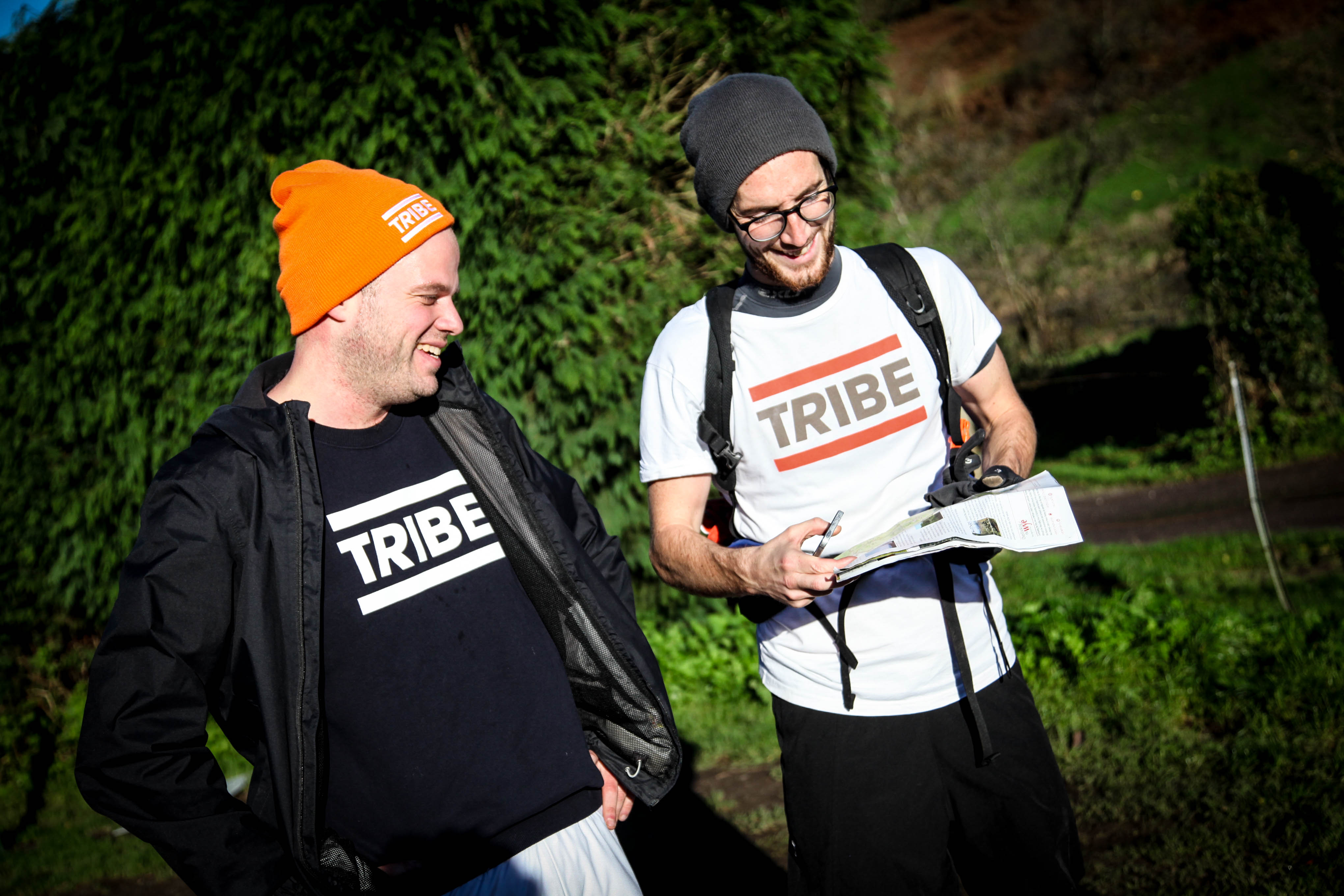 Stancliffe (left) Martineau (right) planning a route