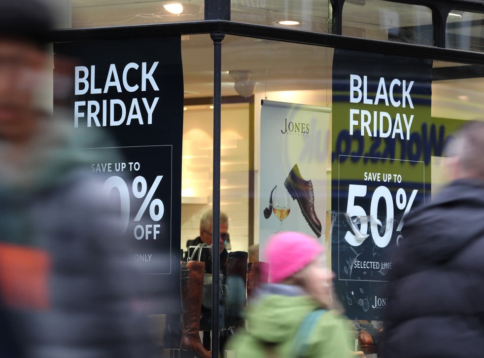 Half of retailers are concerned about this year’s Black Friday sales weekend, citing shipping costs, supply chain issues and inflation, a survey shows (Gareth Fuller/PA)