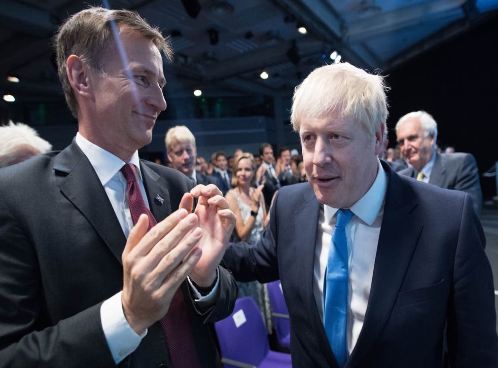 <p>Smiling assassin? Hunt and Johnson in 2019 </p>