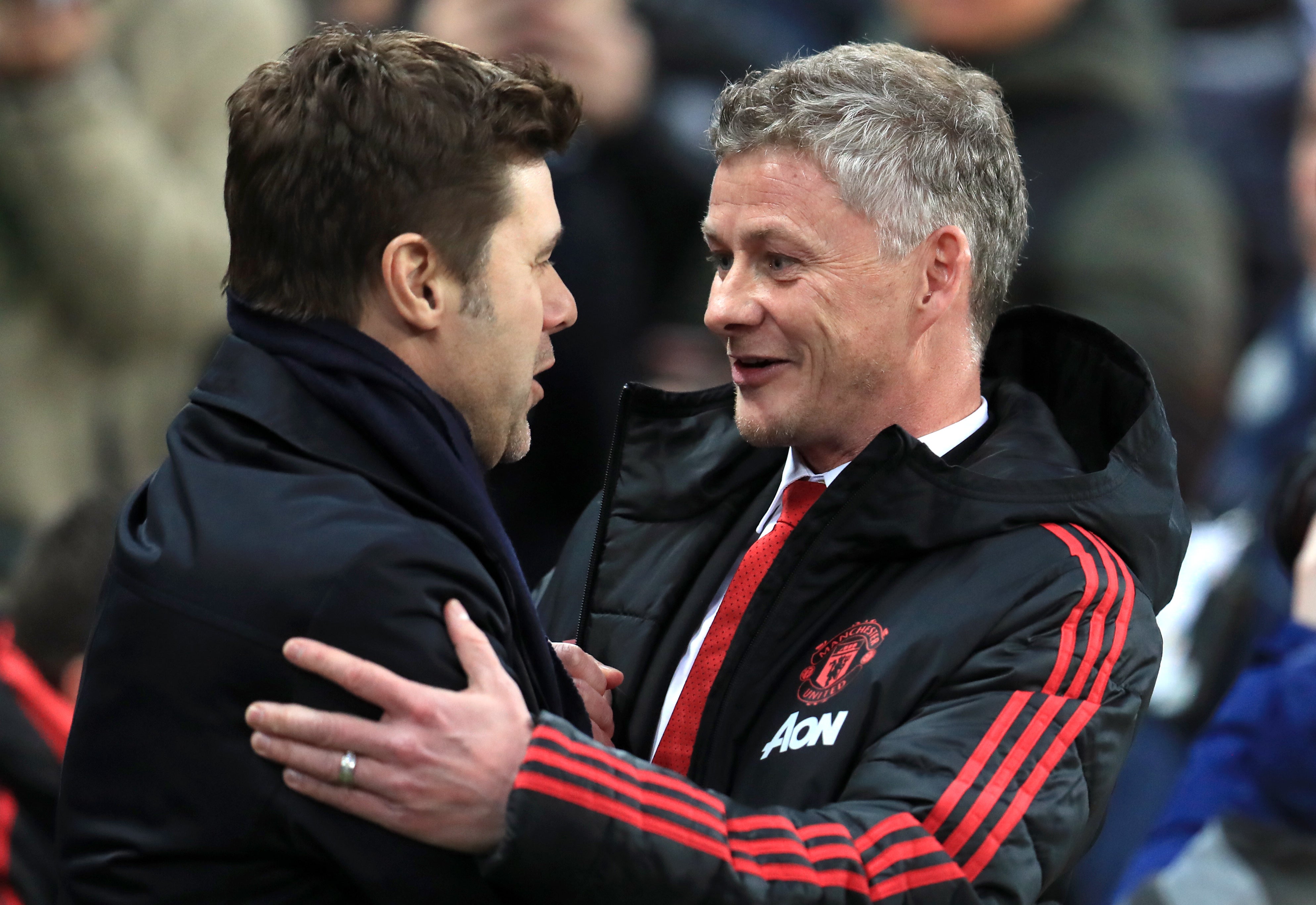 Pochettino (left) is being linked with the vacancy at Manchester United created by Ole Gunnar Solskjaer’s sacking (Mike Egerton/PA)