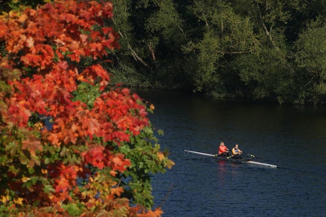 Rowers on the River Tyne in Hexham (Owen Humphreys/PA)