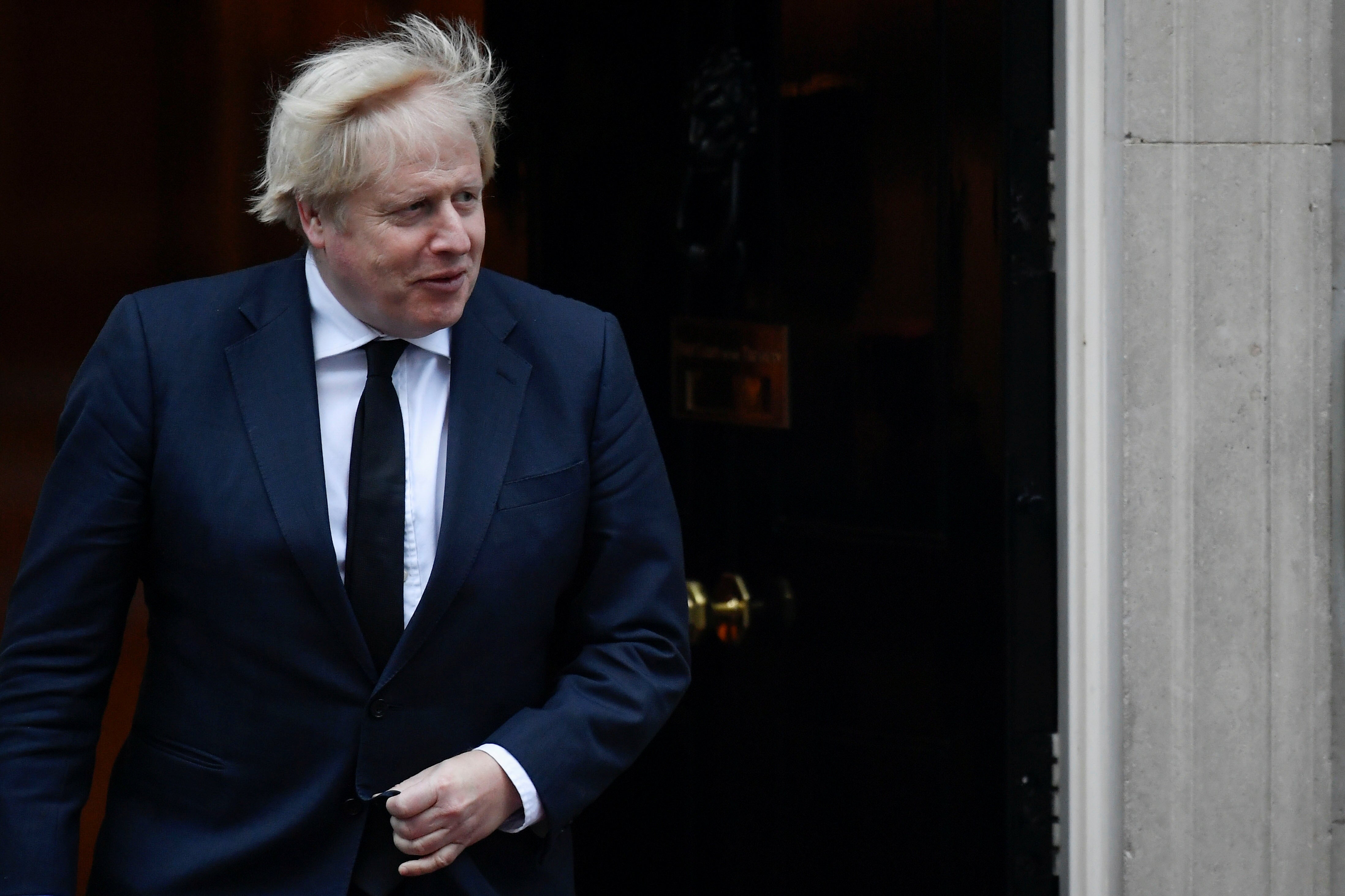 <p>Boris Johnson outside No 10 </p>
