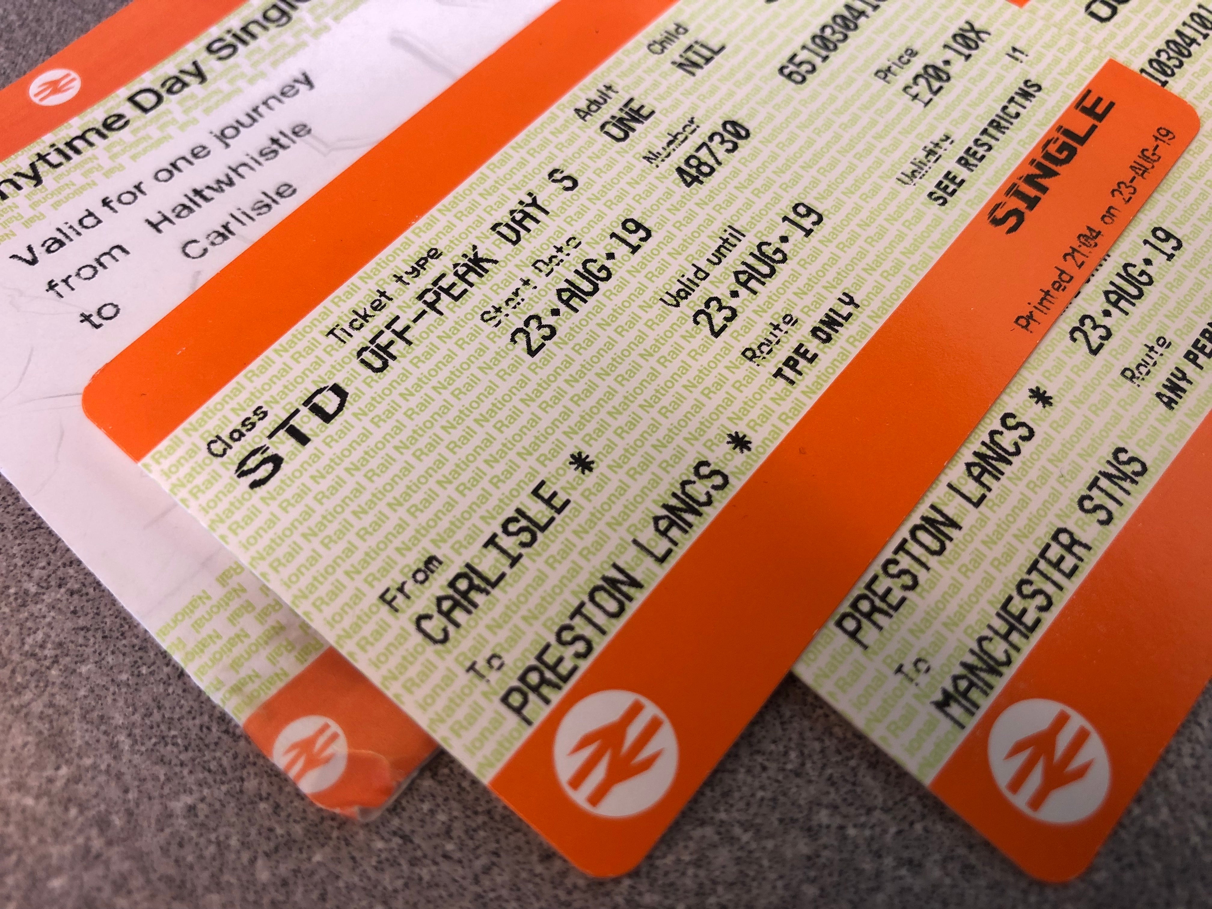 Valuable documents: rail tickets
