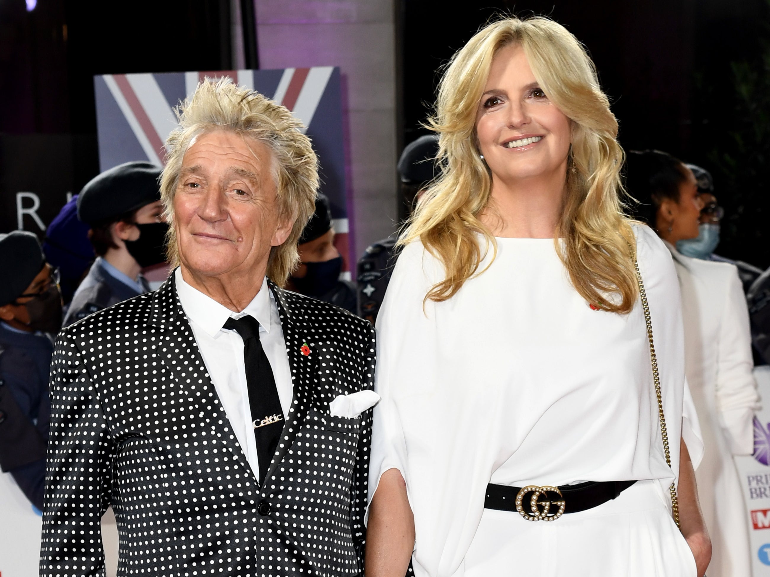 Rod Stewart and Penny Lancaster attend the Pride Of Britain Awards 2021 at The Grosvenor House Hotel on October 30, 2021 in London