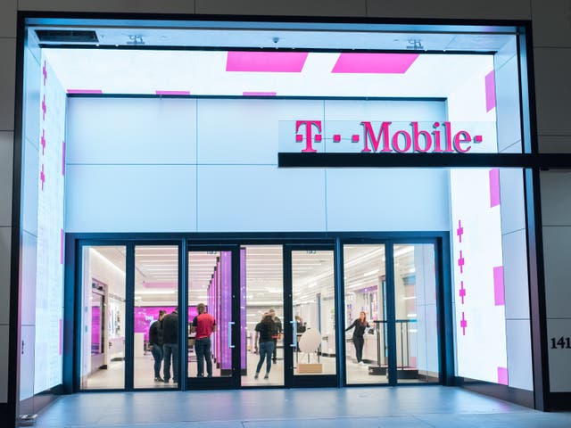 <p>A T-Mobile store in Santa Monica, California </p>