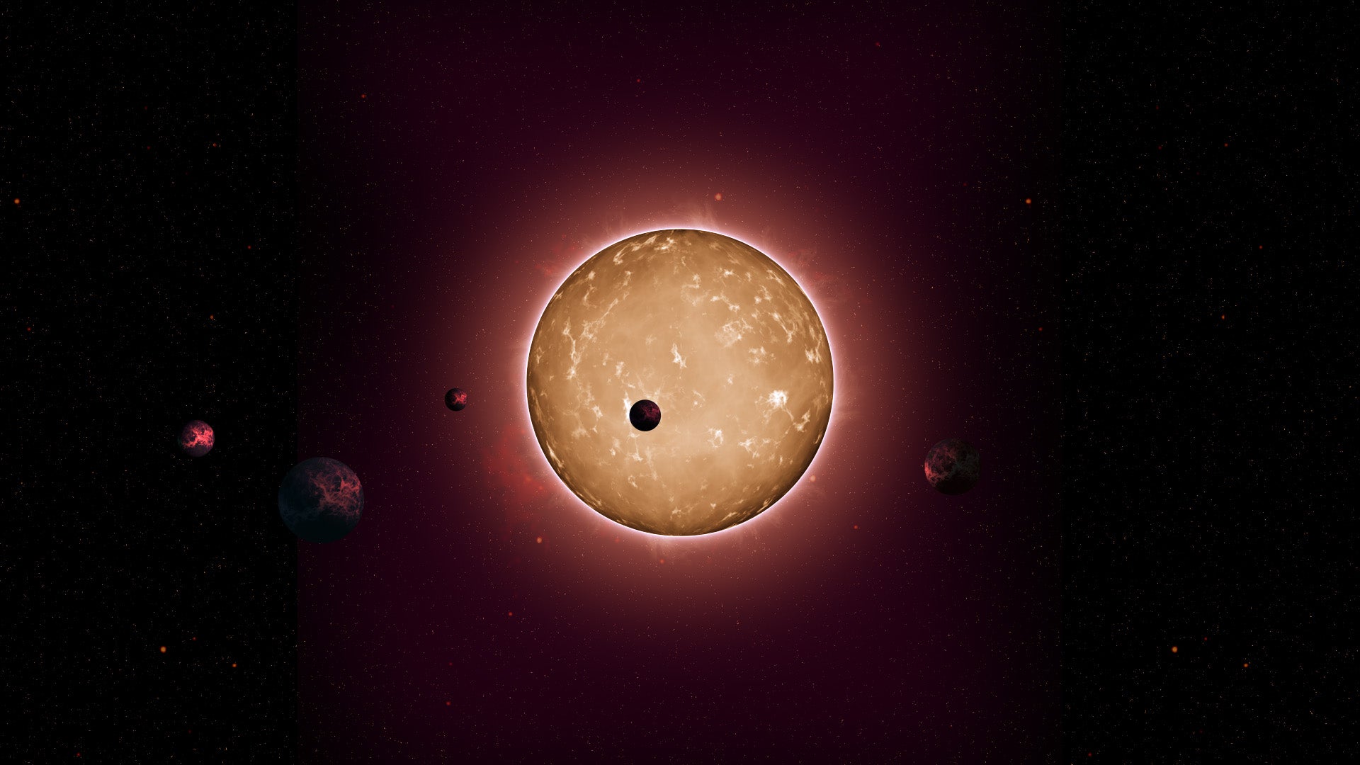 Rendering of the Kepler-444 planetary system