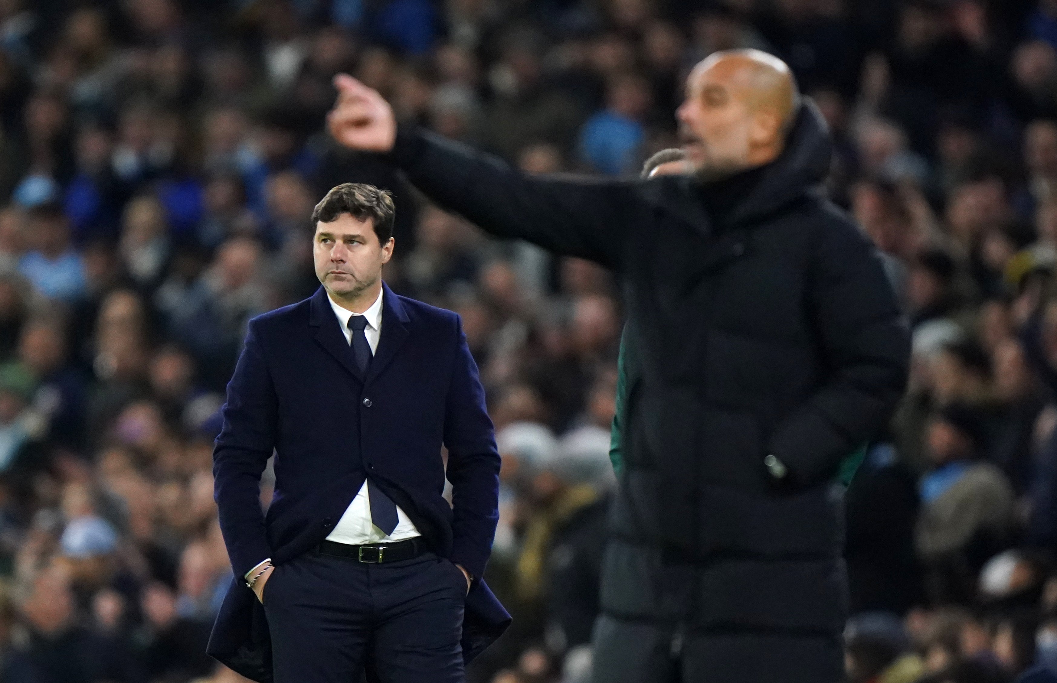 Mauricio Pochettino (left) has been linked with Manchester United