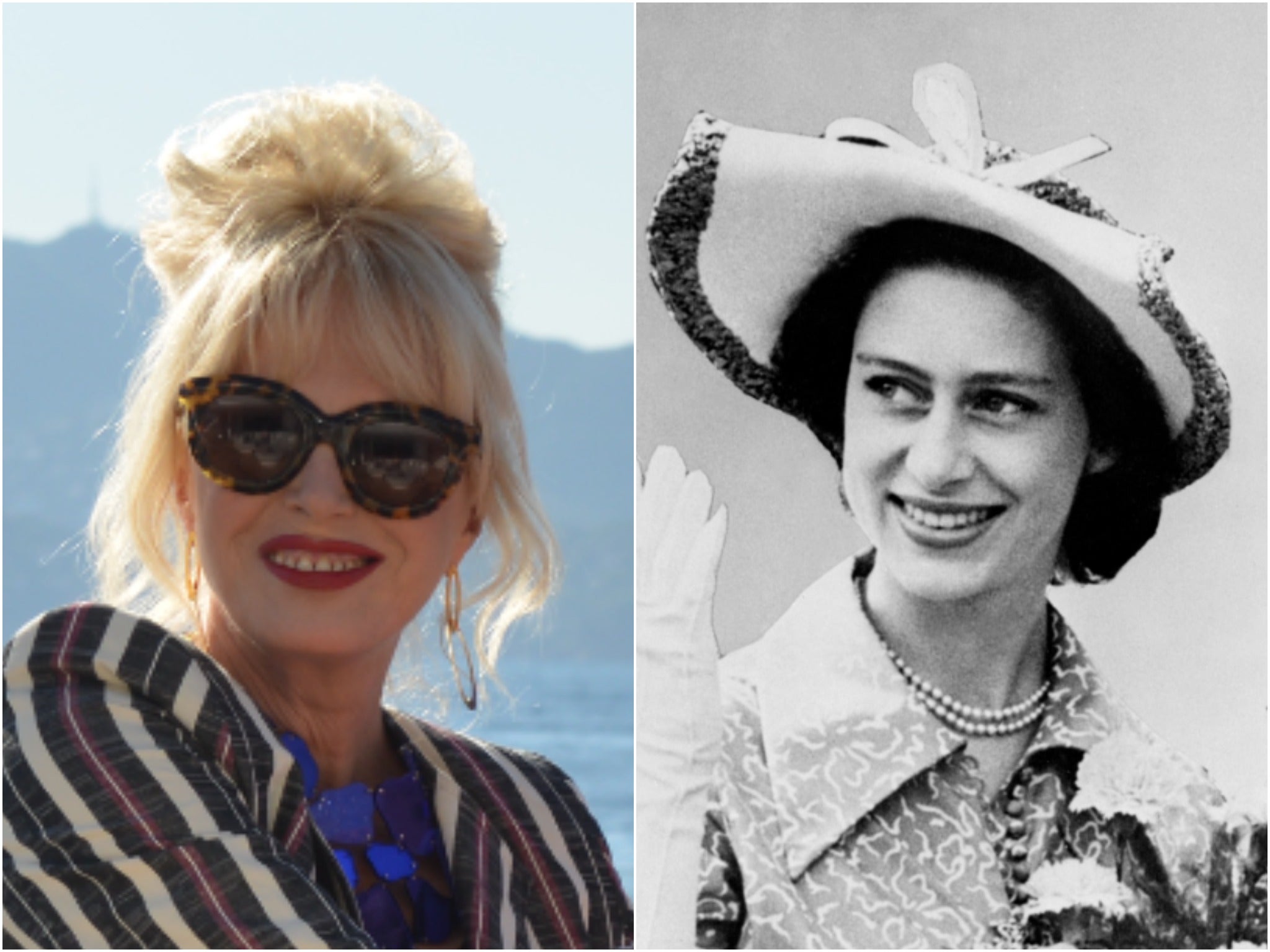 <p>Joanna Lumley and Princess Margaret</p>