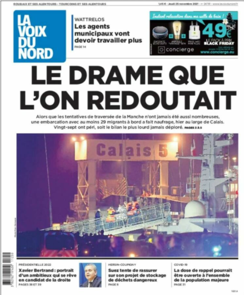 The regional paper, La voix du Nord, reported on ‘the tragedy we feared would happen’ which they described as the ‘heaviest toll ever taken’