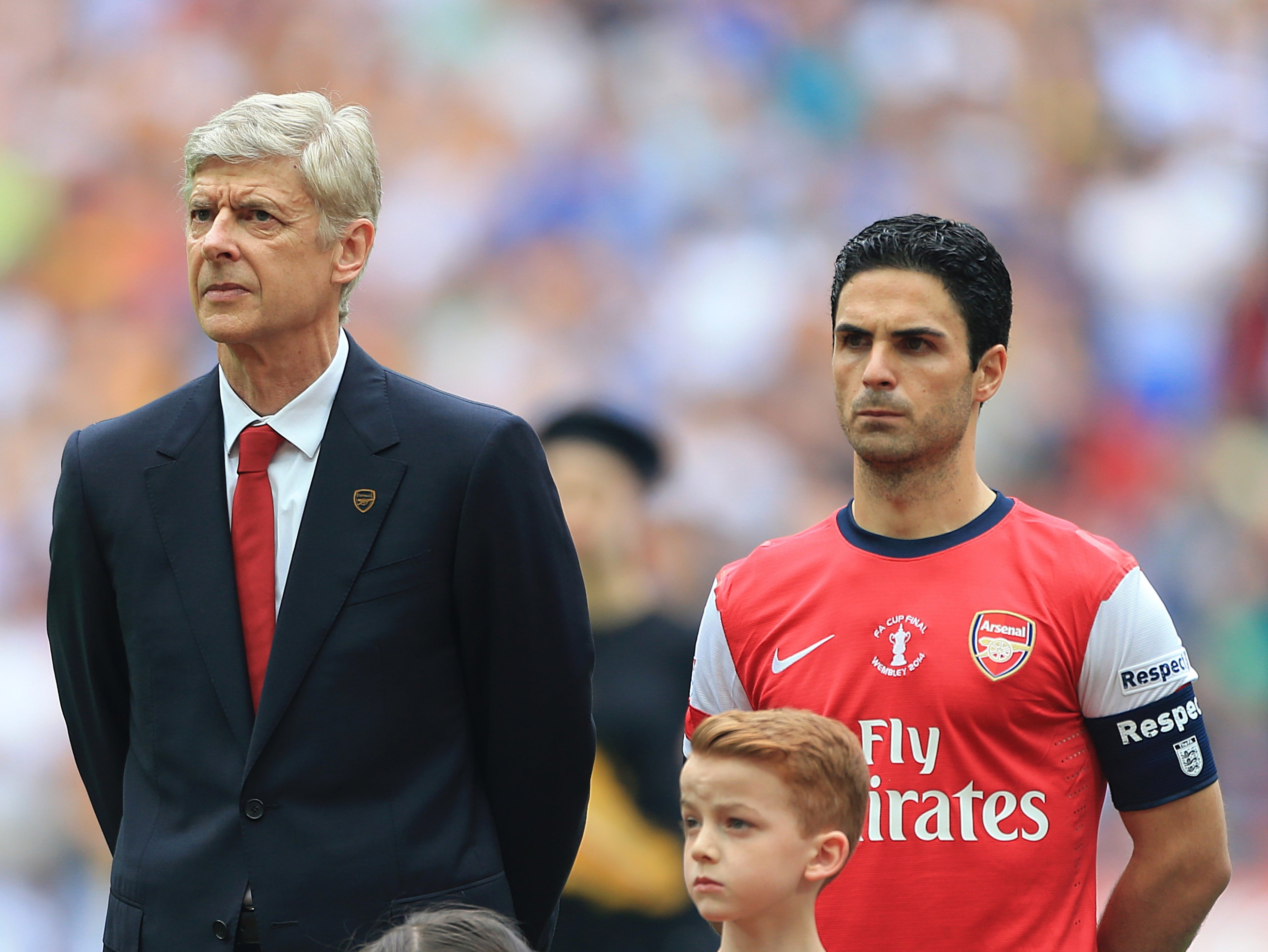 Current Arsenal manager Mikel Arteta (right) is keen to link up with former boss Arsene Wenger once again