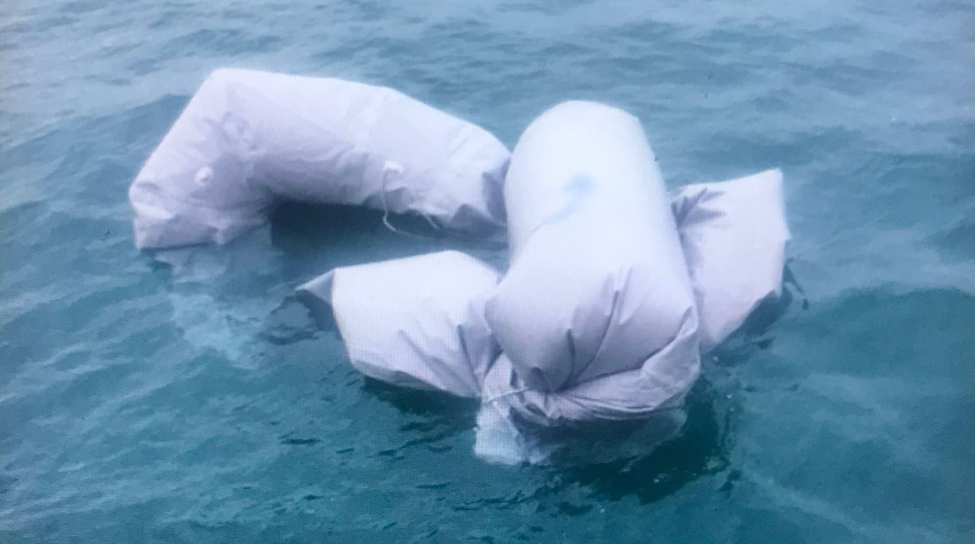 This is all that remains of the boat that capsized in the Channel