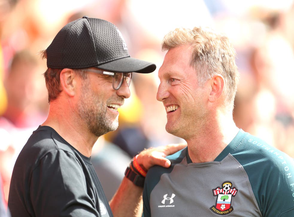 Southampton manager Ralph Hasenhuttl, right, says it is a pleasure to pit his wits against Jurgen Klopp (Steven Paston/PA)