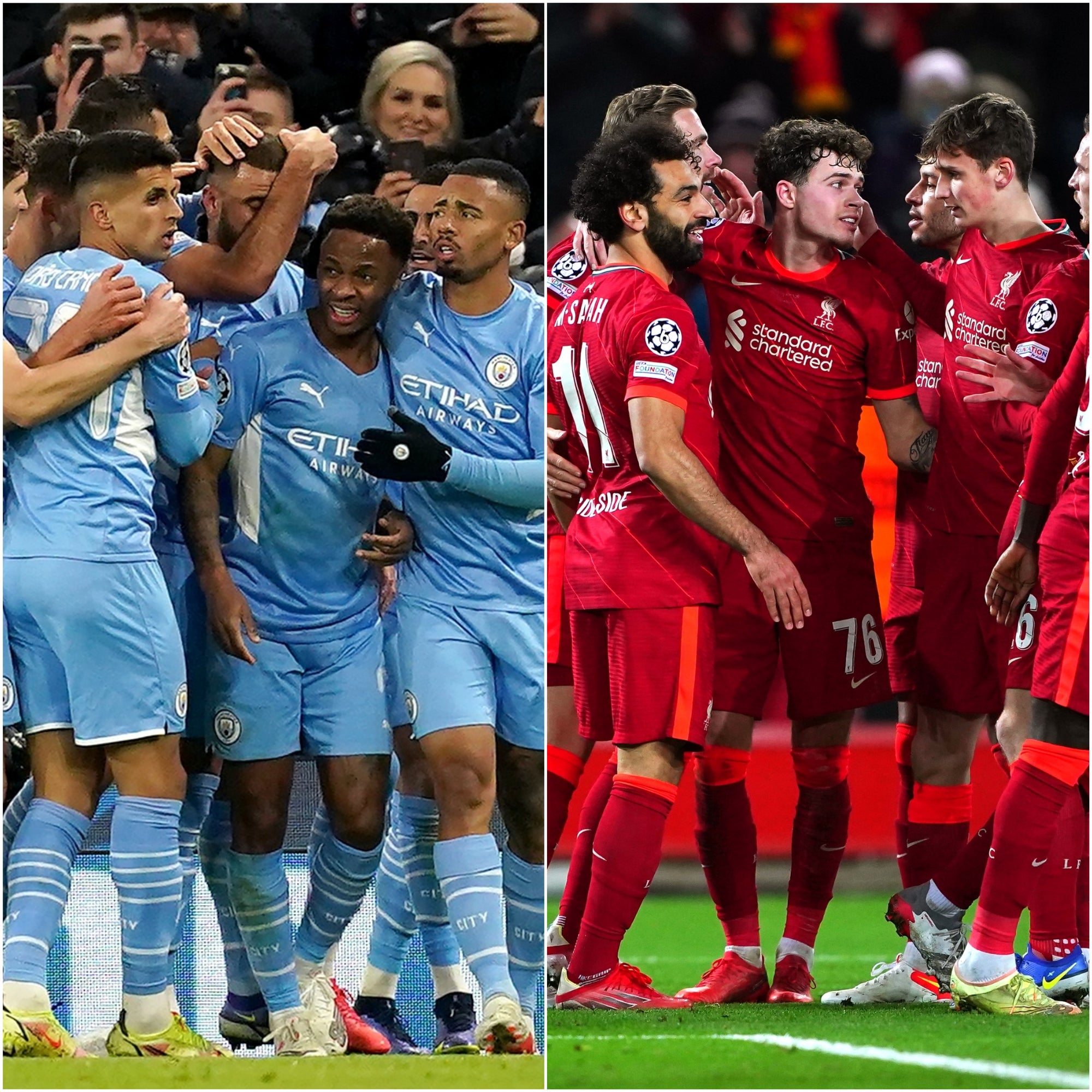 Manchester City and Liverpool (PA)
