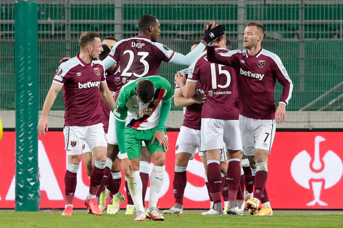 rapid vienna vs west ham final score result and match report from europa league the independent