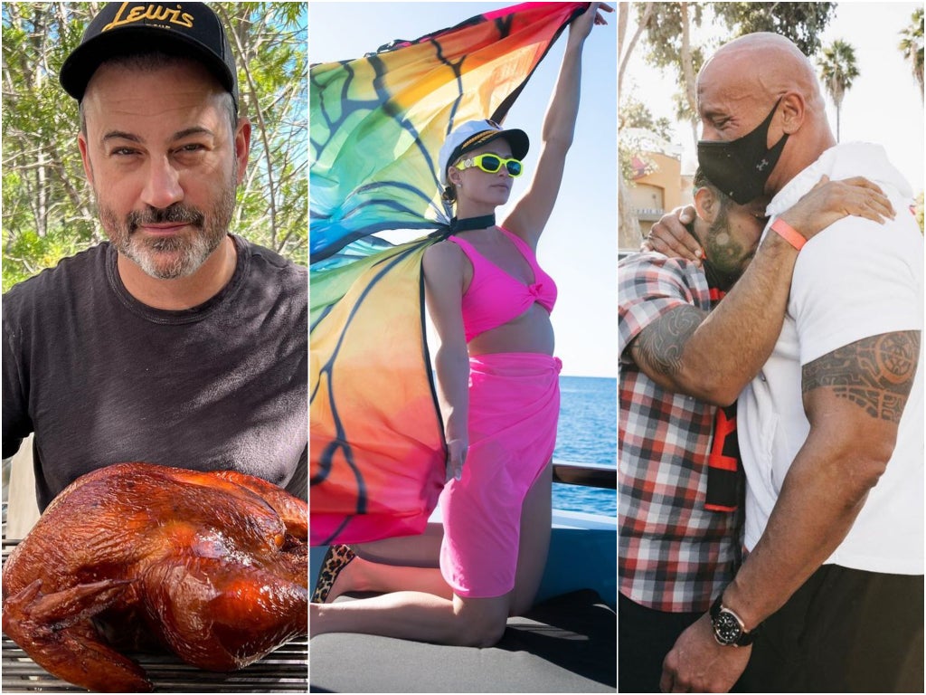 Burnt eyebrows, family traditions, and lots of pie: How celebrities spent 2021 Thanksgiving 
