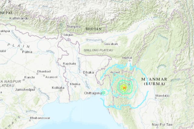 <p>US Geological Survey’s website shows the epicentre of the earthquake</p>