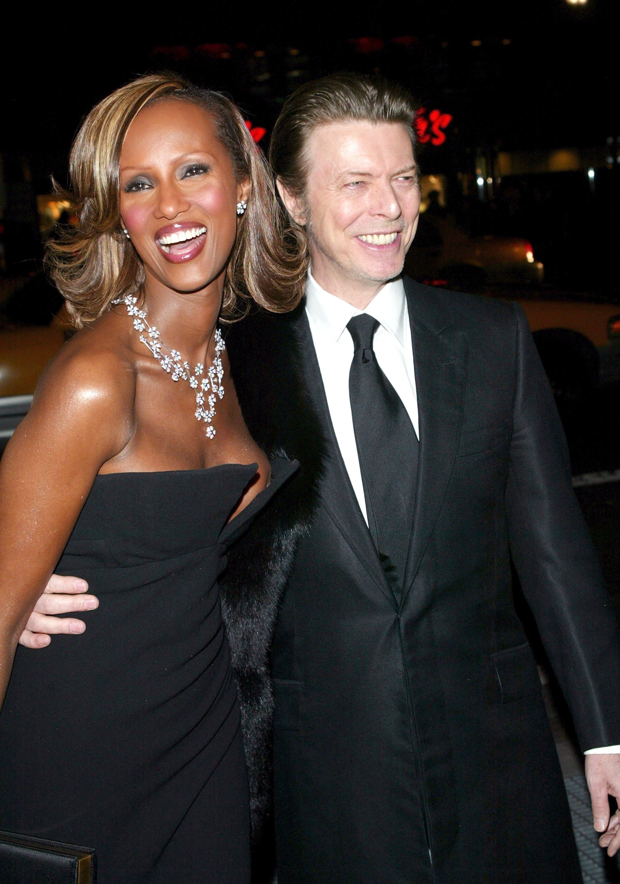 Glamour couple: Iman with Bowie in 2003