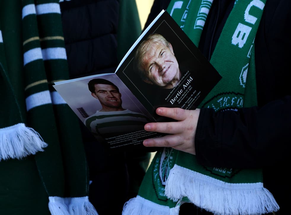Mourners gathered for the funeral of Bertie Auld (Andrew Milligan/PA)