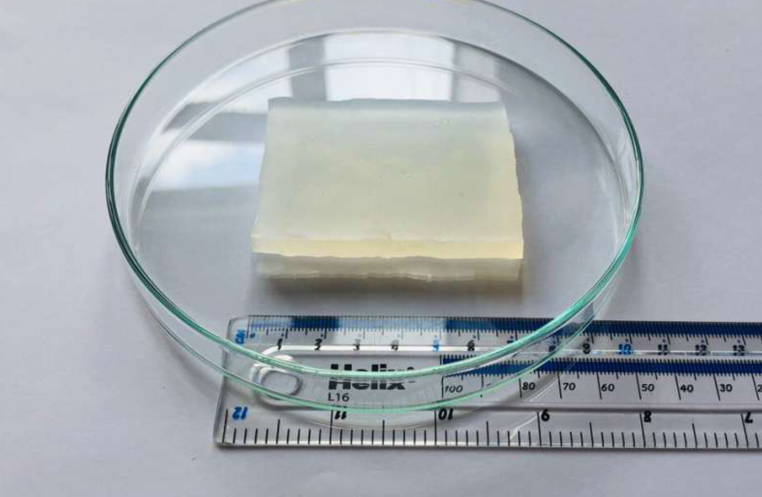 <p>The jello-like substance is 80 per cent water but contains polymers that cause it to withstand compression</p>