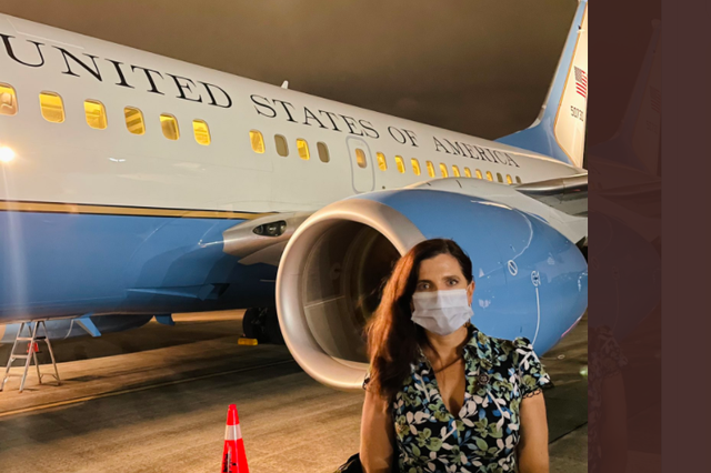 <p>US Representative Nancy Mace lands in Taiwan on 25 November</p>