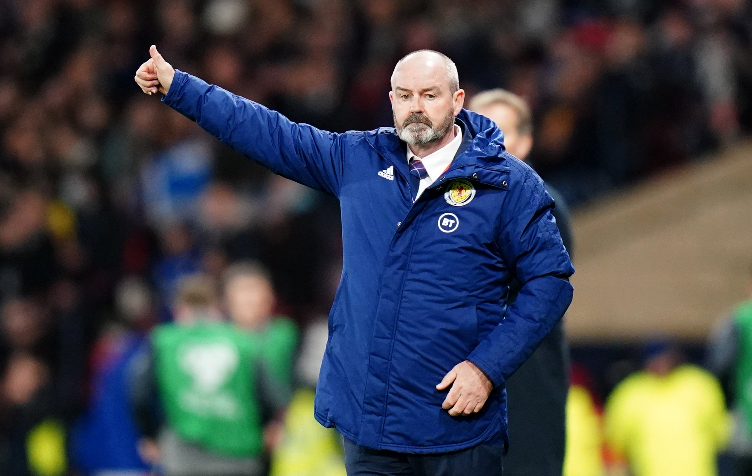 Steve Clarke’s side will take on Ukraine in the World Cup play-offs (Jane Barlow/PA)