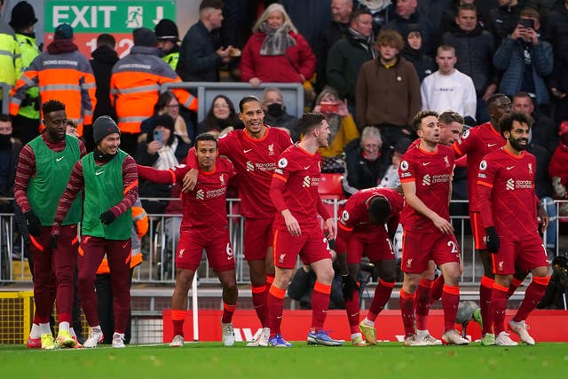 Liverpool’ were comfortable winners against Southampton (Peter Byrne/PA)