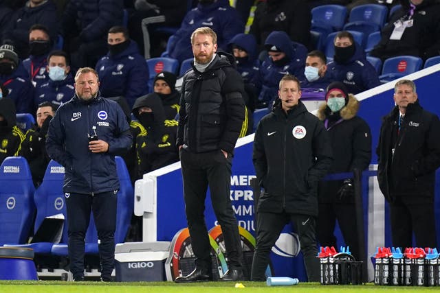Brighton manager Graham Potter felt his side could take plenty of positives from the match (Adam Davy/PA).
