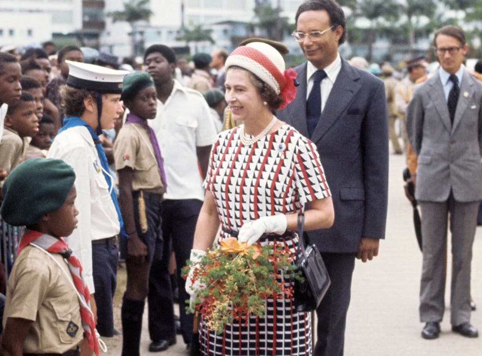 <p>The Queen visits Bridgetown during her silver jubilee tour in 1977 </p>